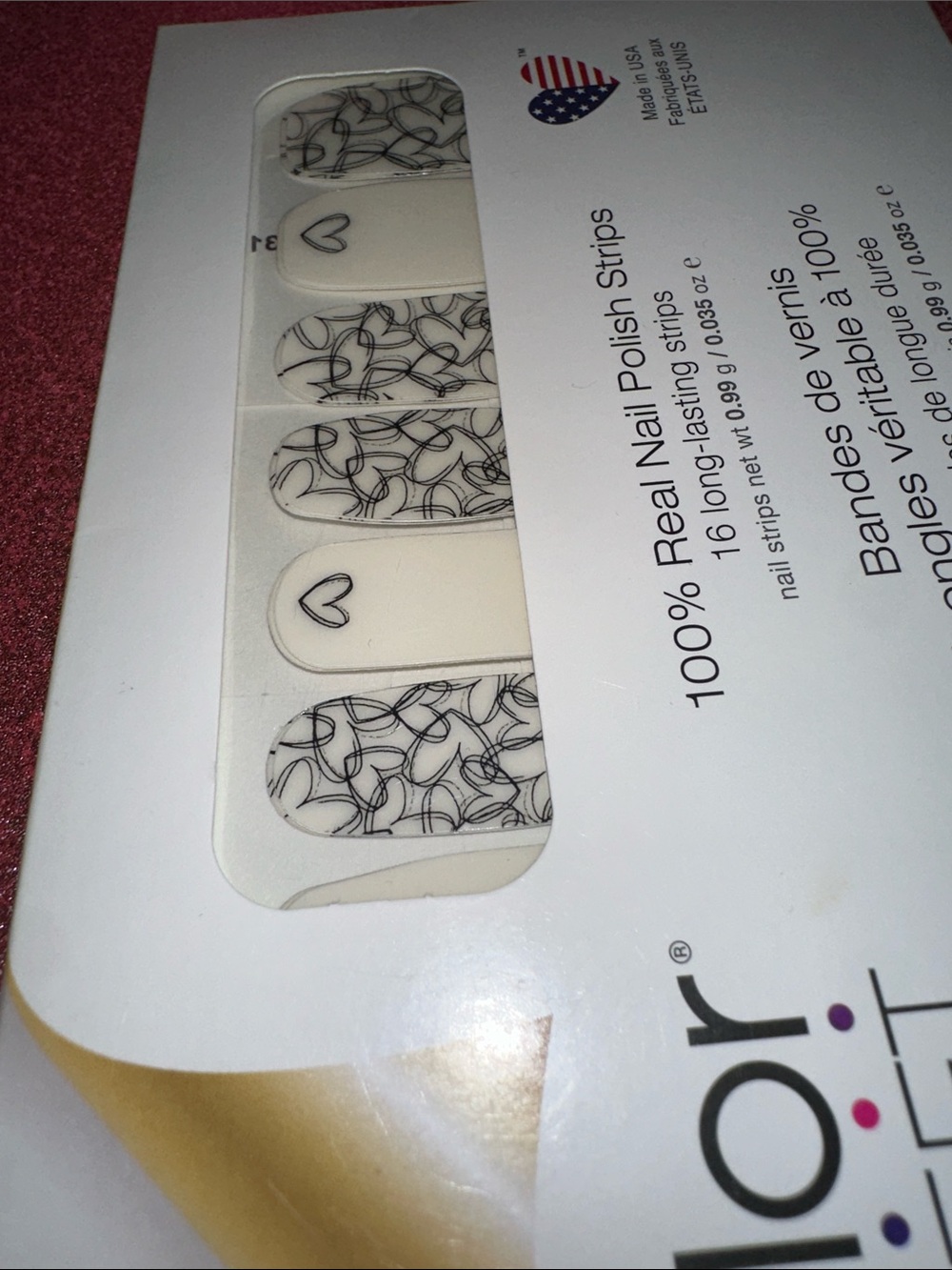 Color Street Black & White Leaf Nail Polish Strips - Picture 2 of 3